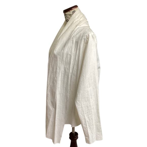 J. Jill Cardigan lightweight Jacket 100% cotton White Size Medium - Picture 2 of 5